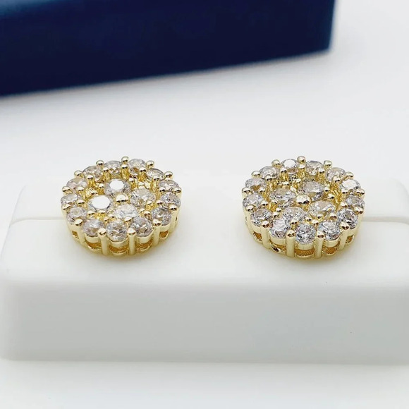 "14K Gold Plated Cubic Zircon Earrings, INUS1BR130 - Picture 5 of 10